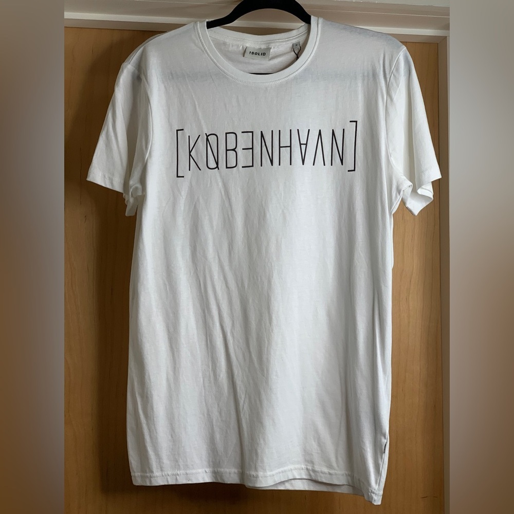 !SOLID White Crew Neck T-Shirt.  Size-Medium